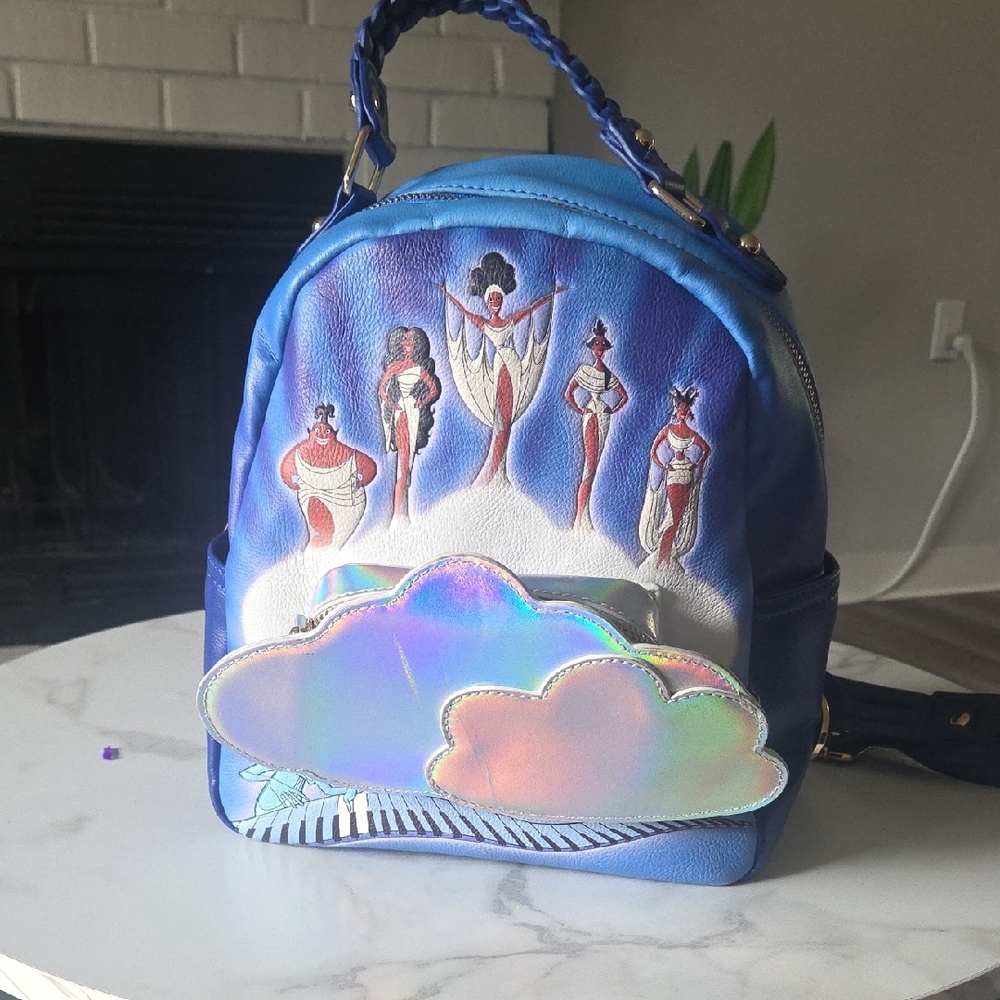 Disney Blue Backpack with Holographic Cloud and Characters